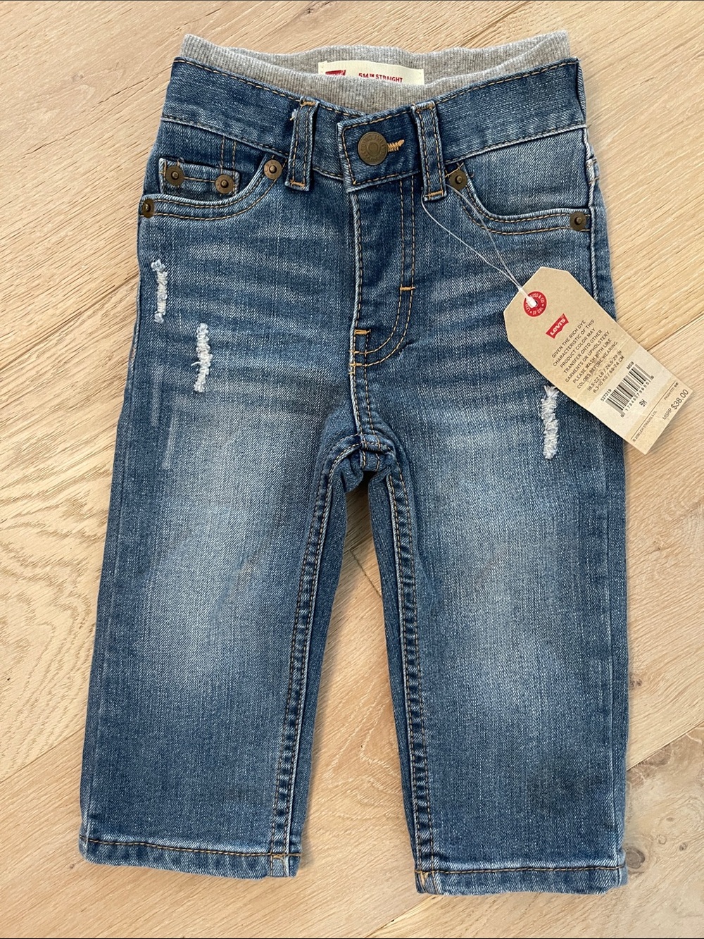 Levi's Kids Medium Blue Denim Jeans with Faded Wash